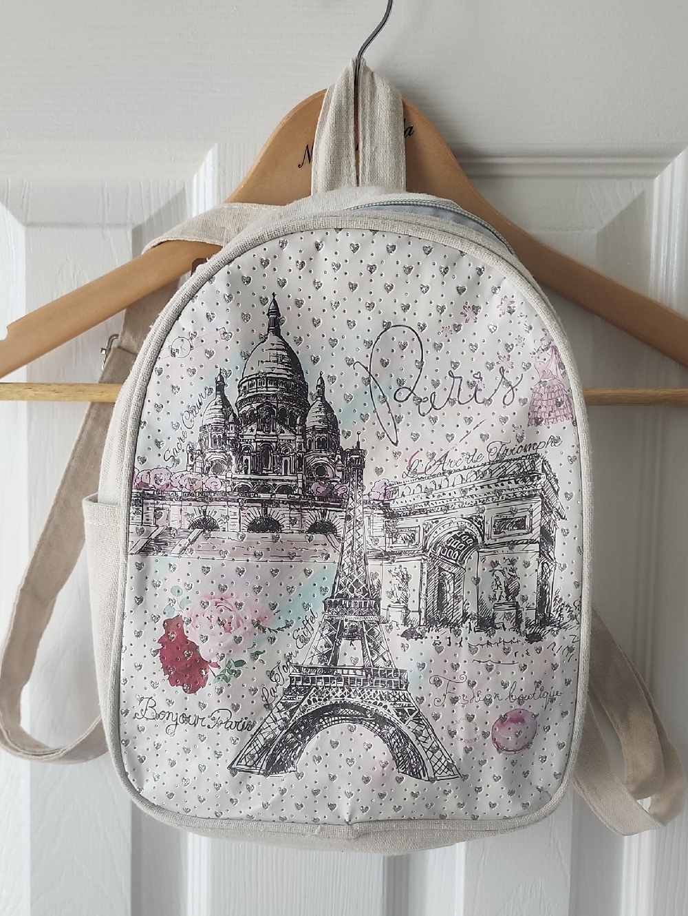 🆕️Paris Printed Cream Backpack